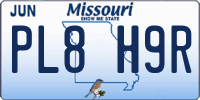 MO license plate PL8H9R