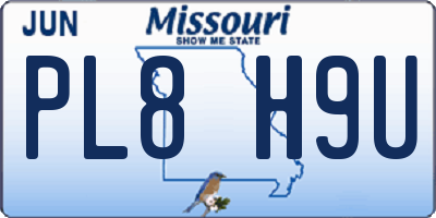 MO license plate PL8H9U