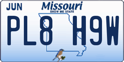 MO license plate PL8H9W