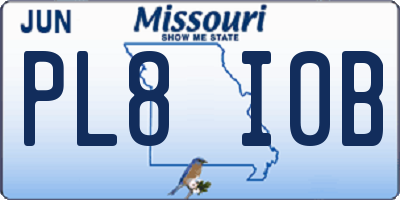 MO license plate PL8I0B