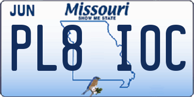 MO license plate PL8I0C
