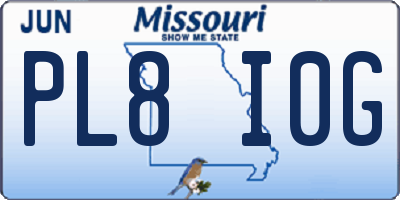 MO license plate PL8I0G
