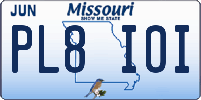 MO license plate PL8I0I