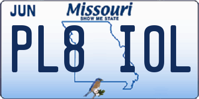 MO license plate PL8I0L