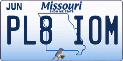 MO license plate PL8I0M