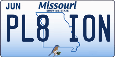 MO license plate PL8I0N