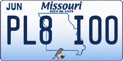 MO license plate PL8I0O