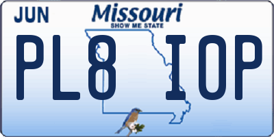 MO license plate PL8I0P