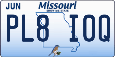 MO license plate PL8I0Q