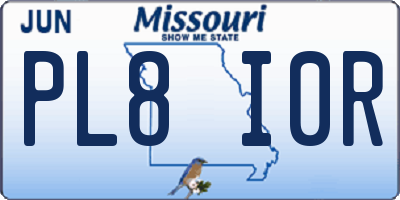MO license plate PL8I0R