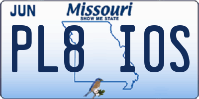 MO license plate PL8I0S