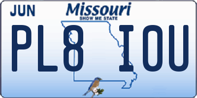 MO license plate PL8I0U