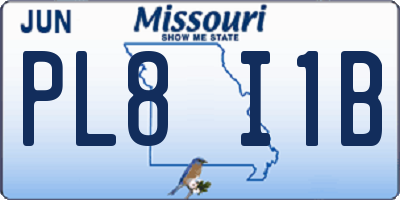 MO license plate PL8I1B