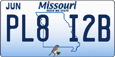 MO license plate PL8I2B