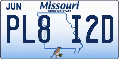 MO license plate PL8I2D