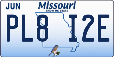 MO license plate PL8I2E