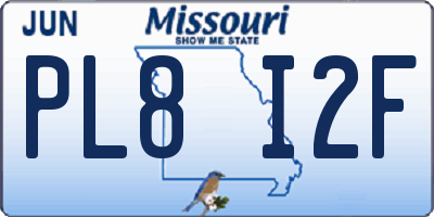MO license plate PL8I2F