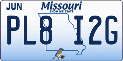 MO license plate PL8I2G