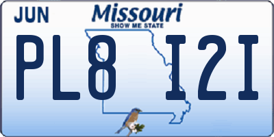 MO license plate PL8I2I