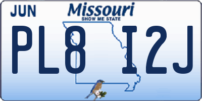 MO license plate PL8I2J