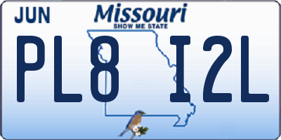 MO license plate PL8I2L
