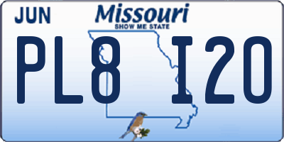 MO license plate PL8I2O