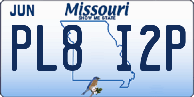 MO license plate PL8I2P
