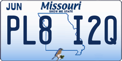 MO license plate PL8I2Q