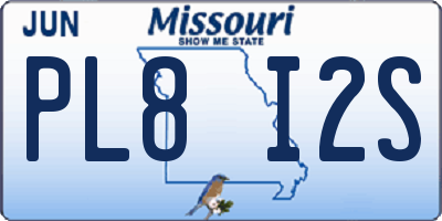 MO license plate PL8I2S