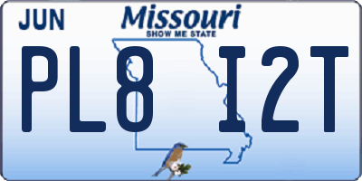 MO license plate PL8I2T