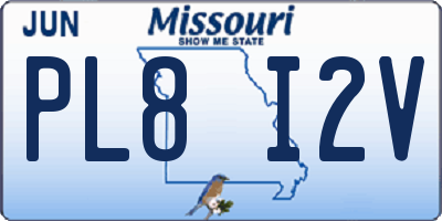 MO license plate PL8I2V