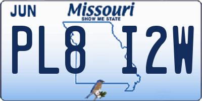 MO license plate PL8I2W
