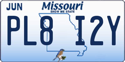 MO license plate PL8I2Y
