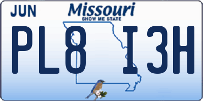 MO license plate PL8I3H