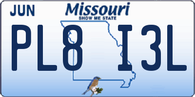 MO license plate PL8I3L