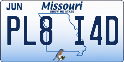 MO license plate PL8I4D
