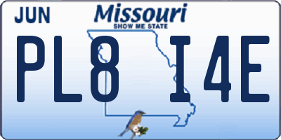 MO license plate PL8I4E