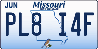 MO license plate PL8I4F