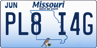 MO license plate PL8I4G