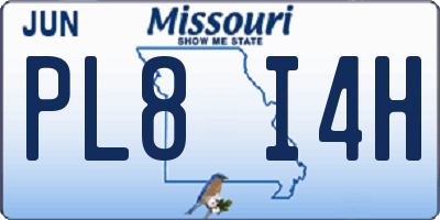 MO license plate PL8I4H
