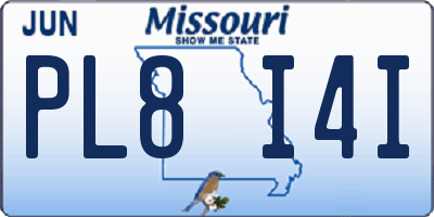 MO license plate PL8I4I