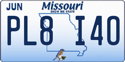 MO license plate PL8I4O