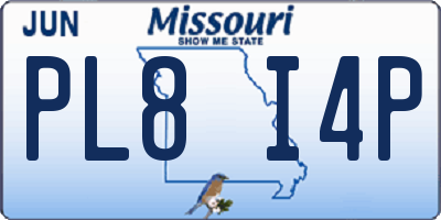 MO license plate PL8I4P