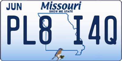 MO license plate PL8I4Q
