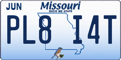 MO license plate PL8I4T