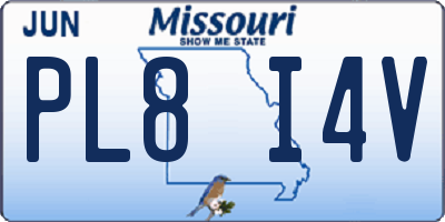 MO license plate PL8I4V