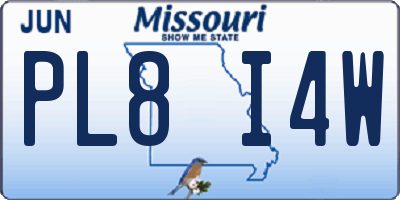 MO license plate PL8I4W
