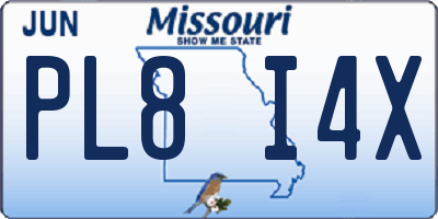MO license plate PL8I4X