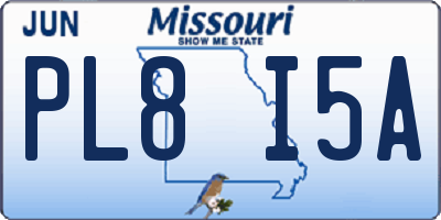 MO license plate PL8I5A