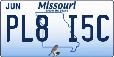 MO license plate PL8I5C